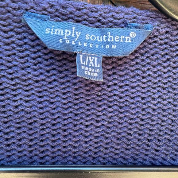 Simply Southern Navy Knit BEACH Sweater L/XL - Picture 3 of 5